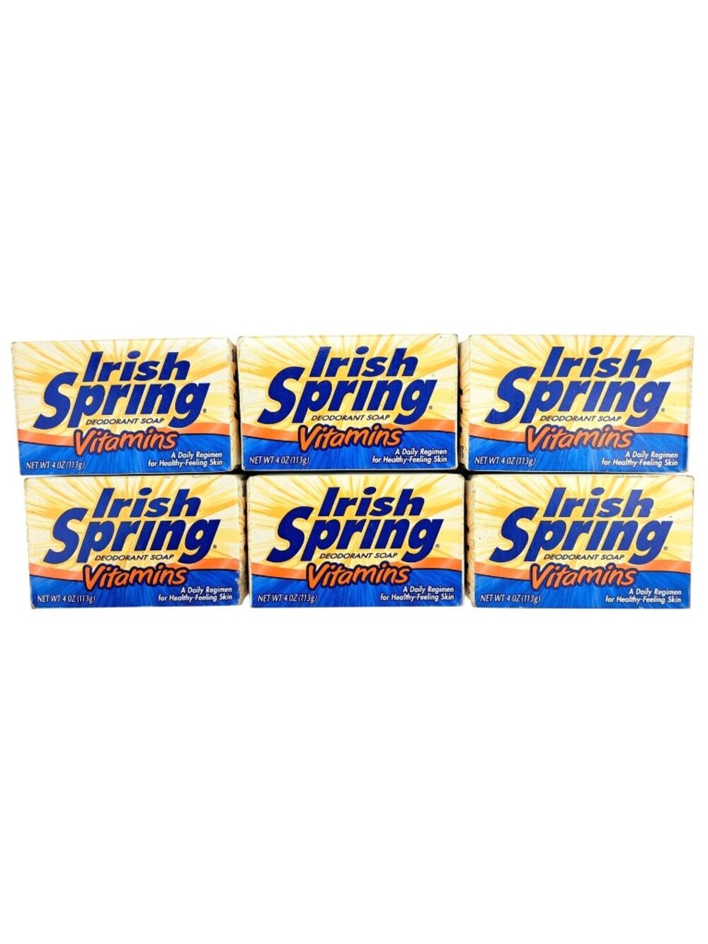 Vintage Irish Spring Soap Vitamins 4 Oz Bars Lot Of 6 Discontinued Retired New